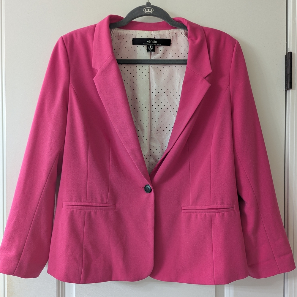 Kensie Pink Blazer Tailored Suit Jacket